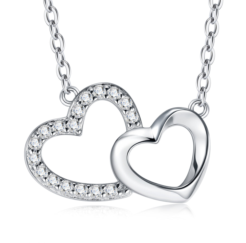 Interlocking Heart Moissanite Pendant Necklace