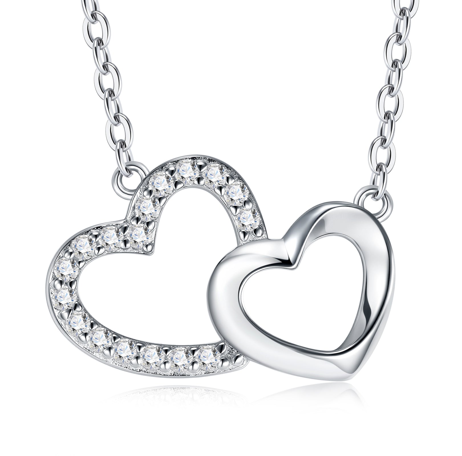 Interlocking Heart Moissanite Pendant Necklace