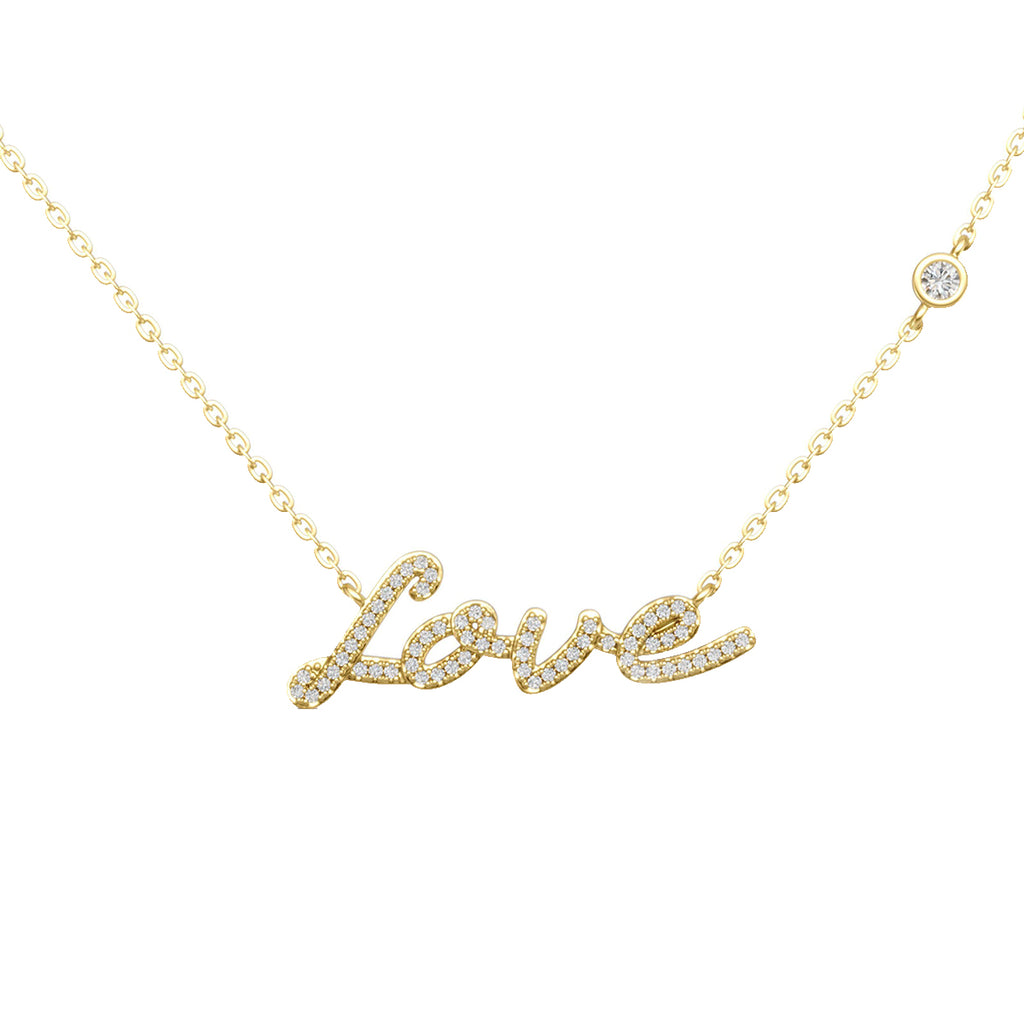 Love Script Moissanite Necklace