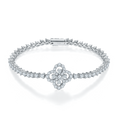 Four Leaf Motif Moissanite Tennis Bracelet