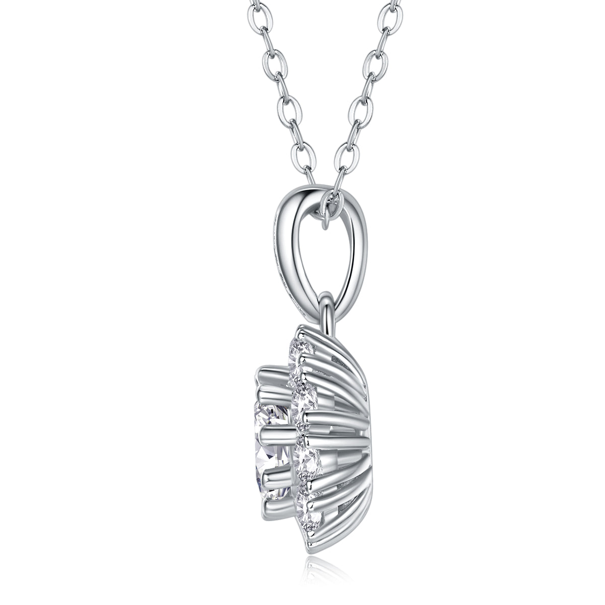 Halo Bloom Moissanite Pendant Necklace