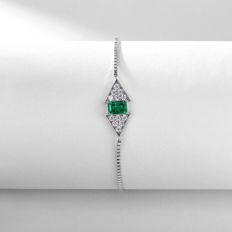 Emerald Cut Gemstone Adjustable Bracelet