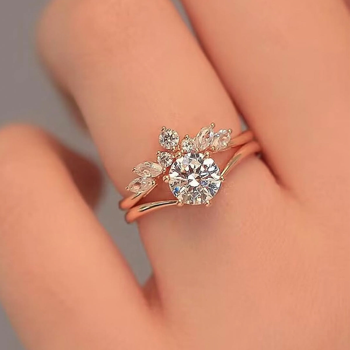 Round Solitaire Moissanite Classic Ring Set