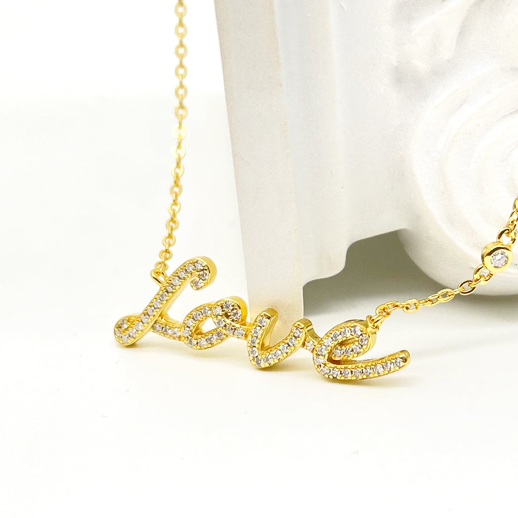 Love Script Moissanite Necklace