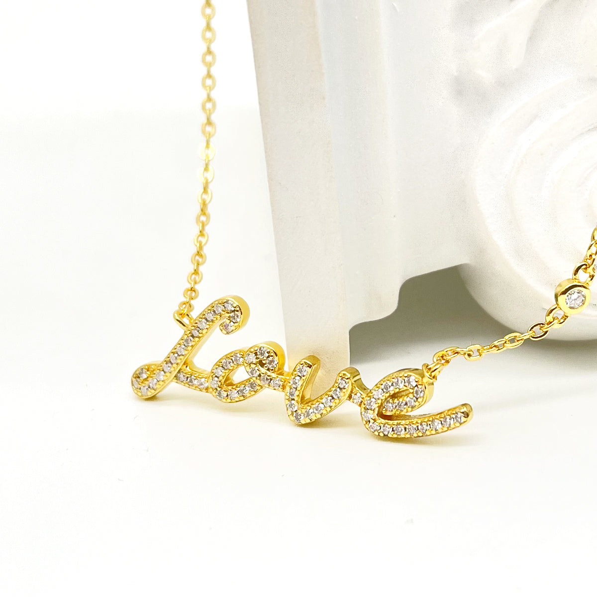 Love Script Moissanite Necklace