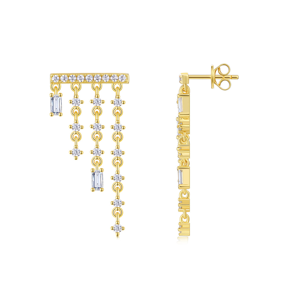 Cascading Fringe Moissanite Earrings