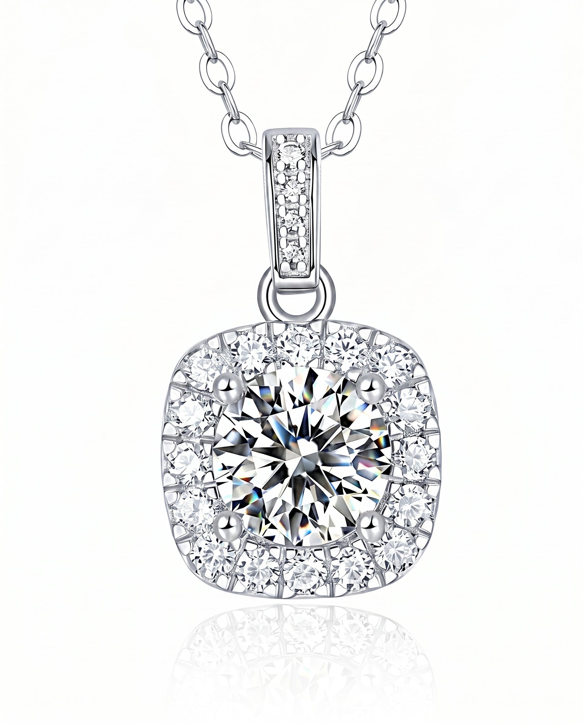 Cushion Cut Moissanite Pendant Necklace
