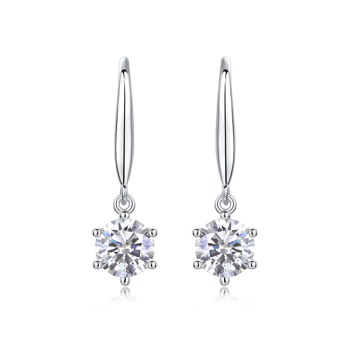 Classic Solitaire Drop Moissanite Earrings