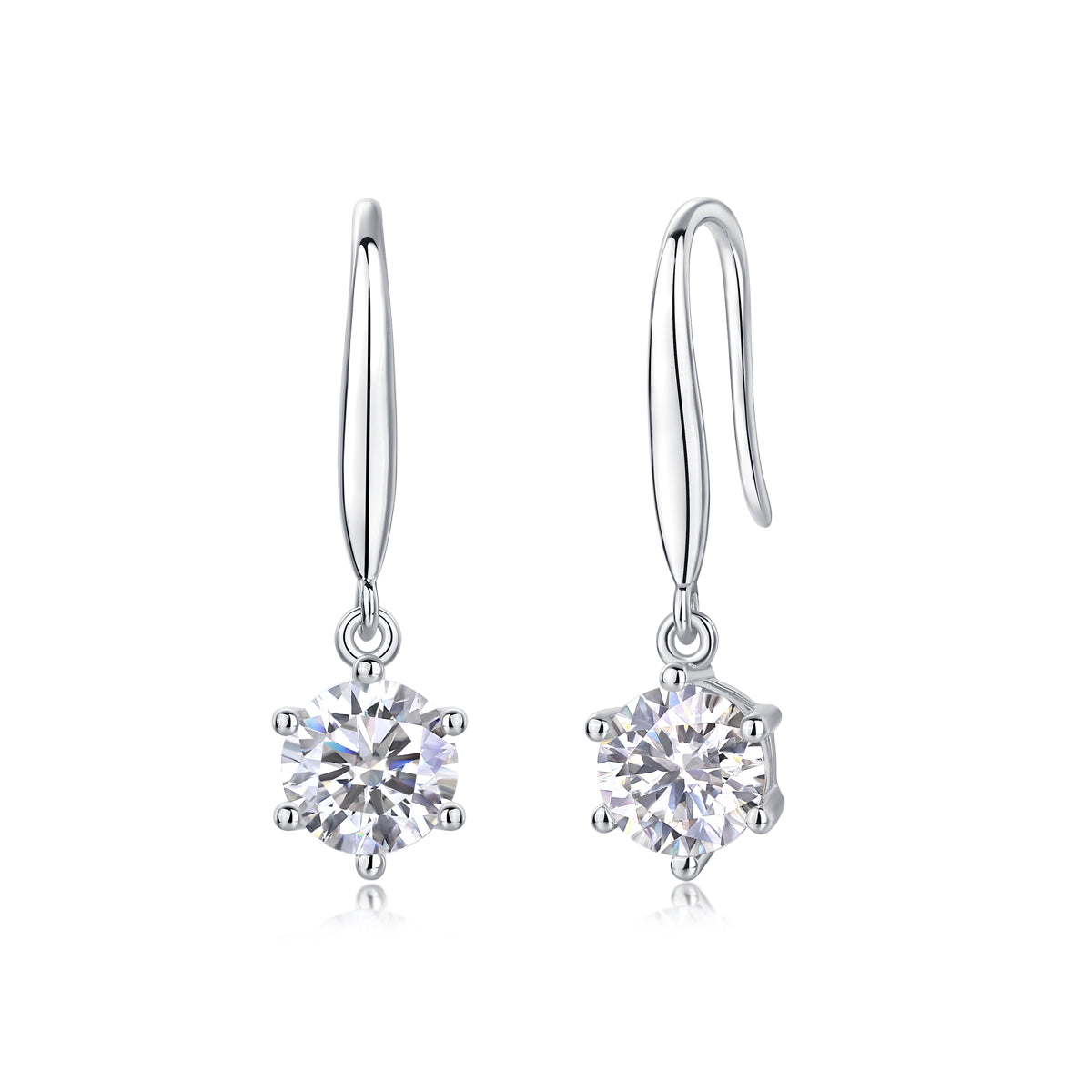 Classic Solitaire Drop Moissanite Earrings