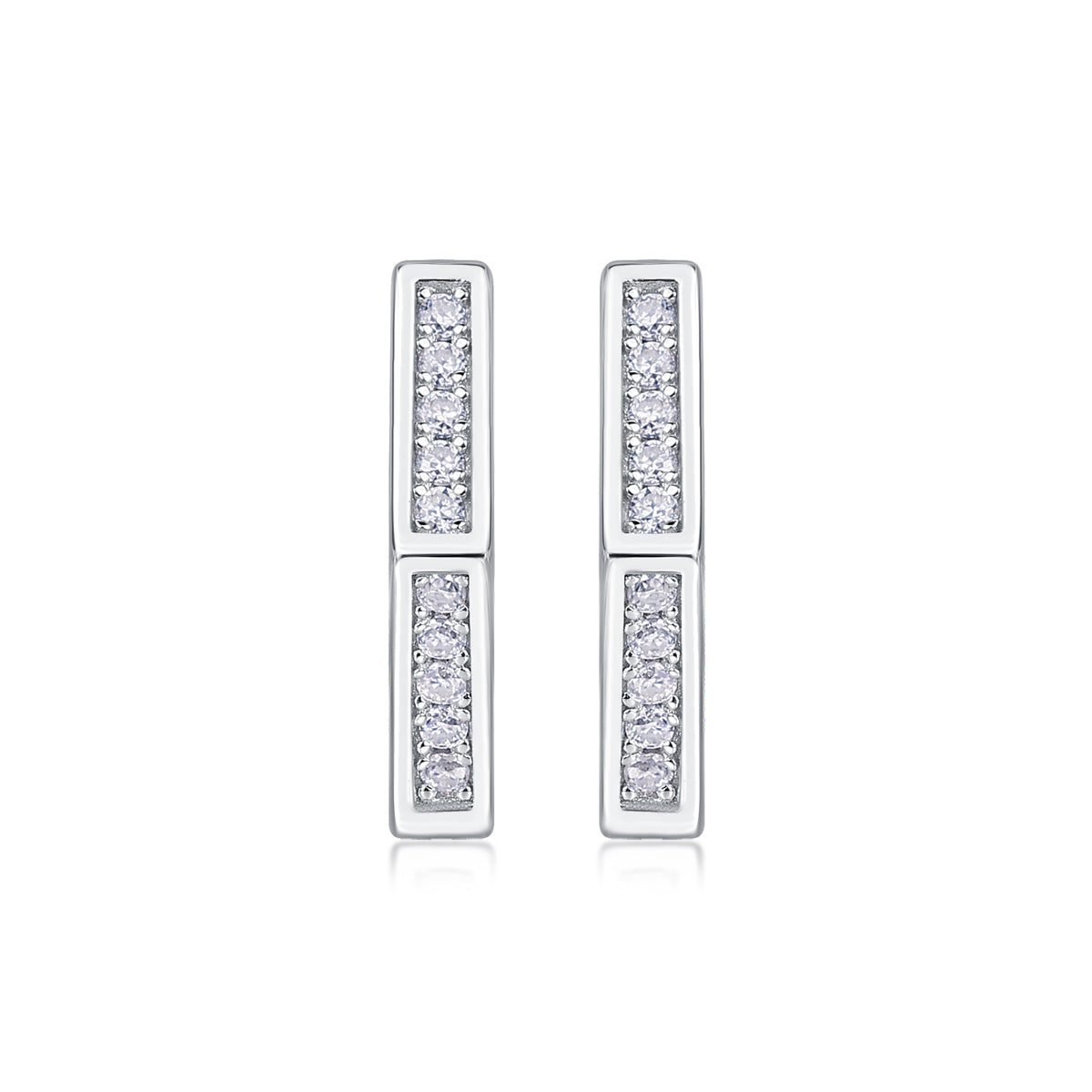 Geometric Channel Set Hoop Earrings