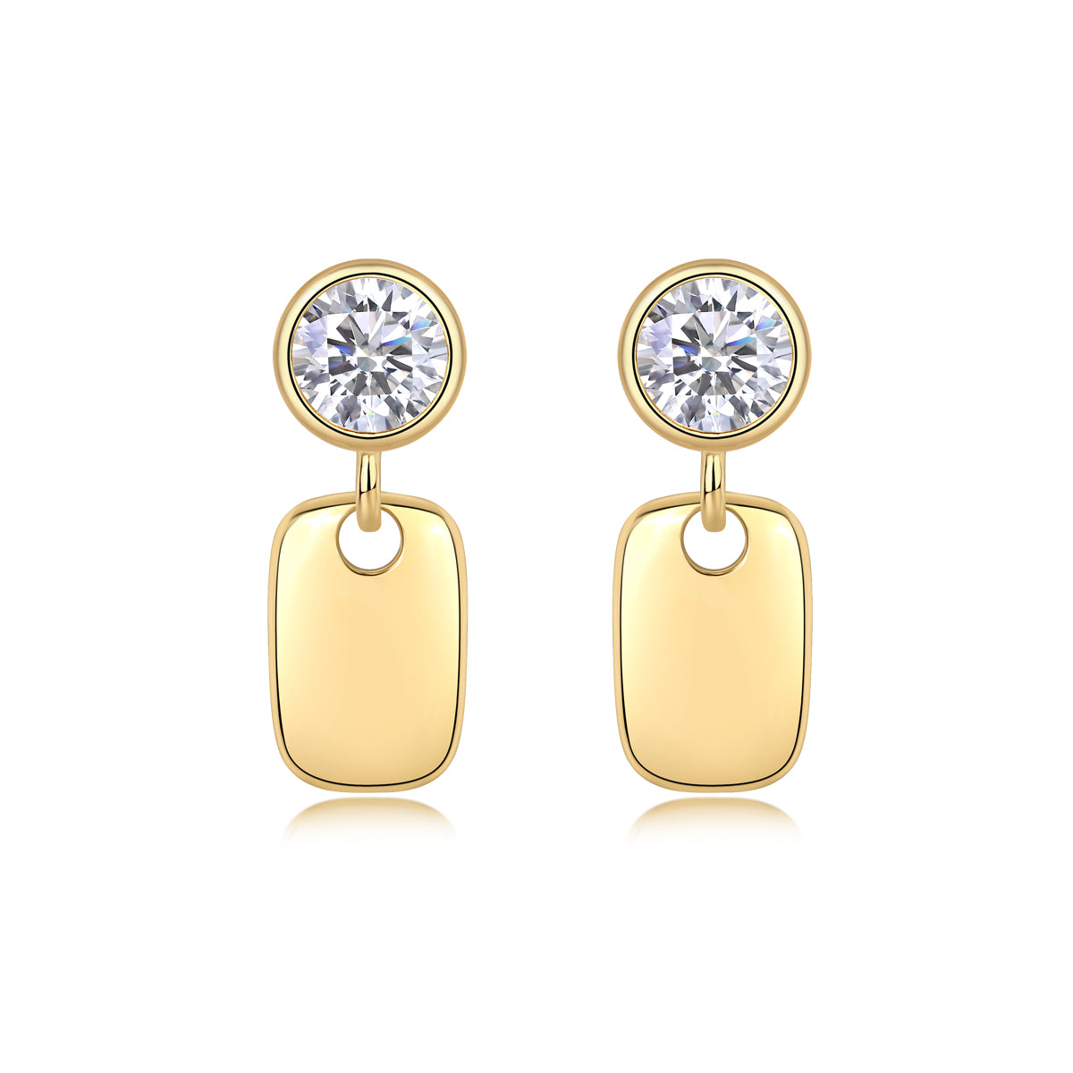 Modern Drop Moissanite Stud Earrings
