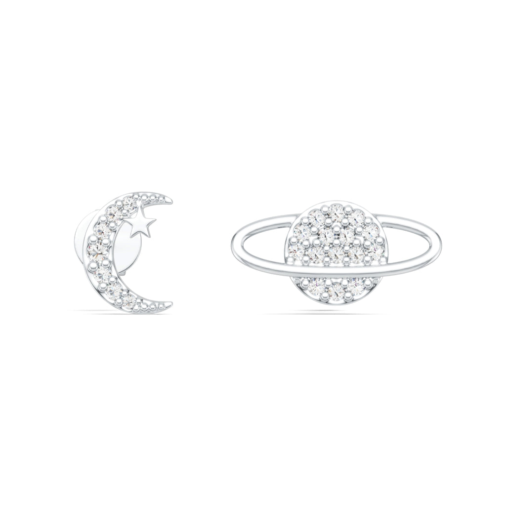 Celestial Orbit Moissanite Stud Earrings