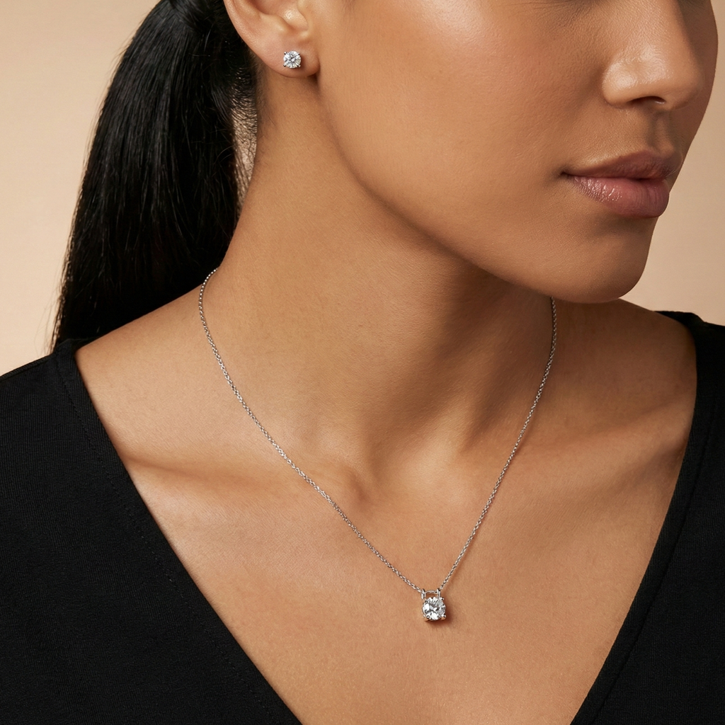 Classic Prong Moissanite Jewelry Set
