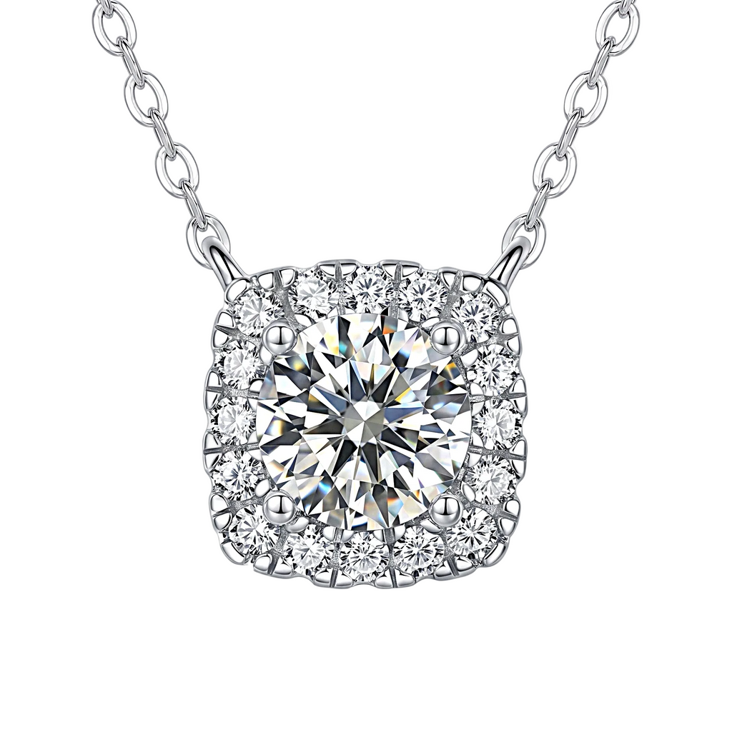 Cushion Cut Moissanite Pendant Necklace