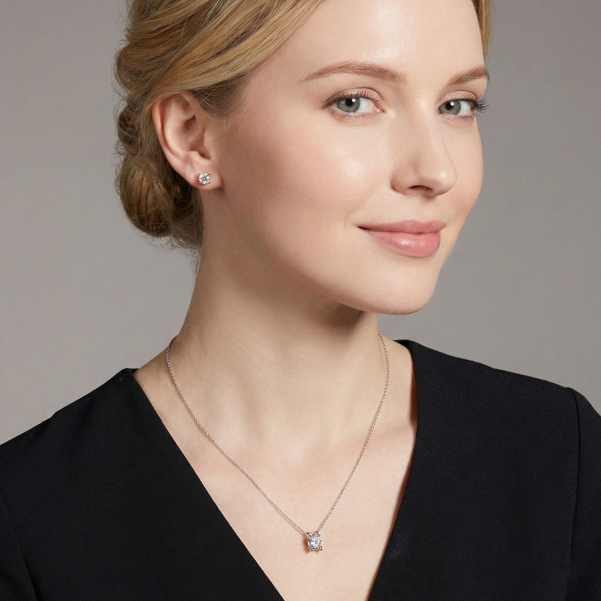 Classic Prong Moissanite Jewelry Set