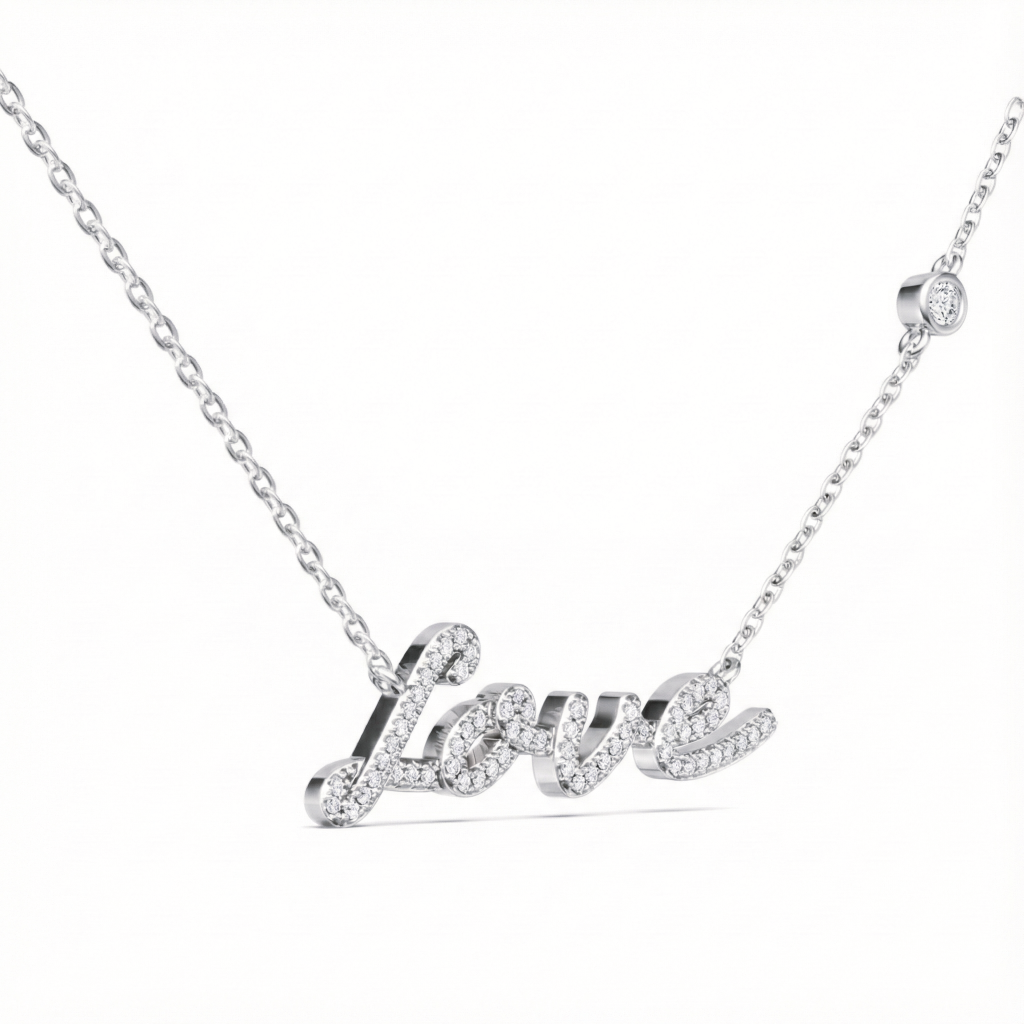 Love Script Moissanite Necklace