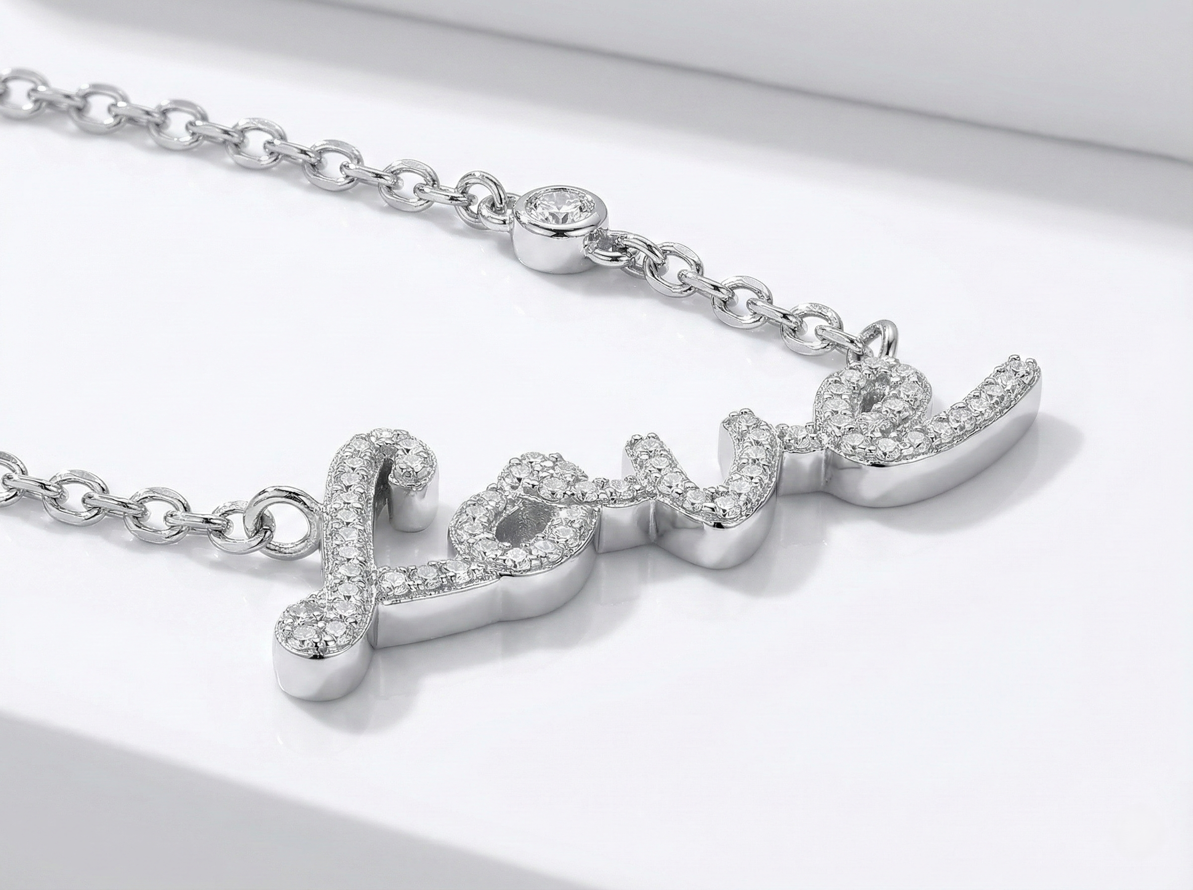 Love Script Moissanite Necklace