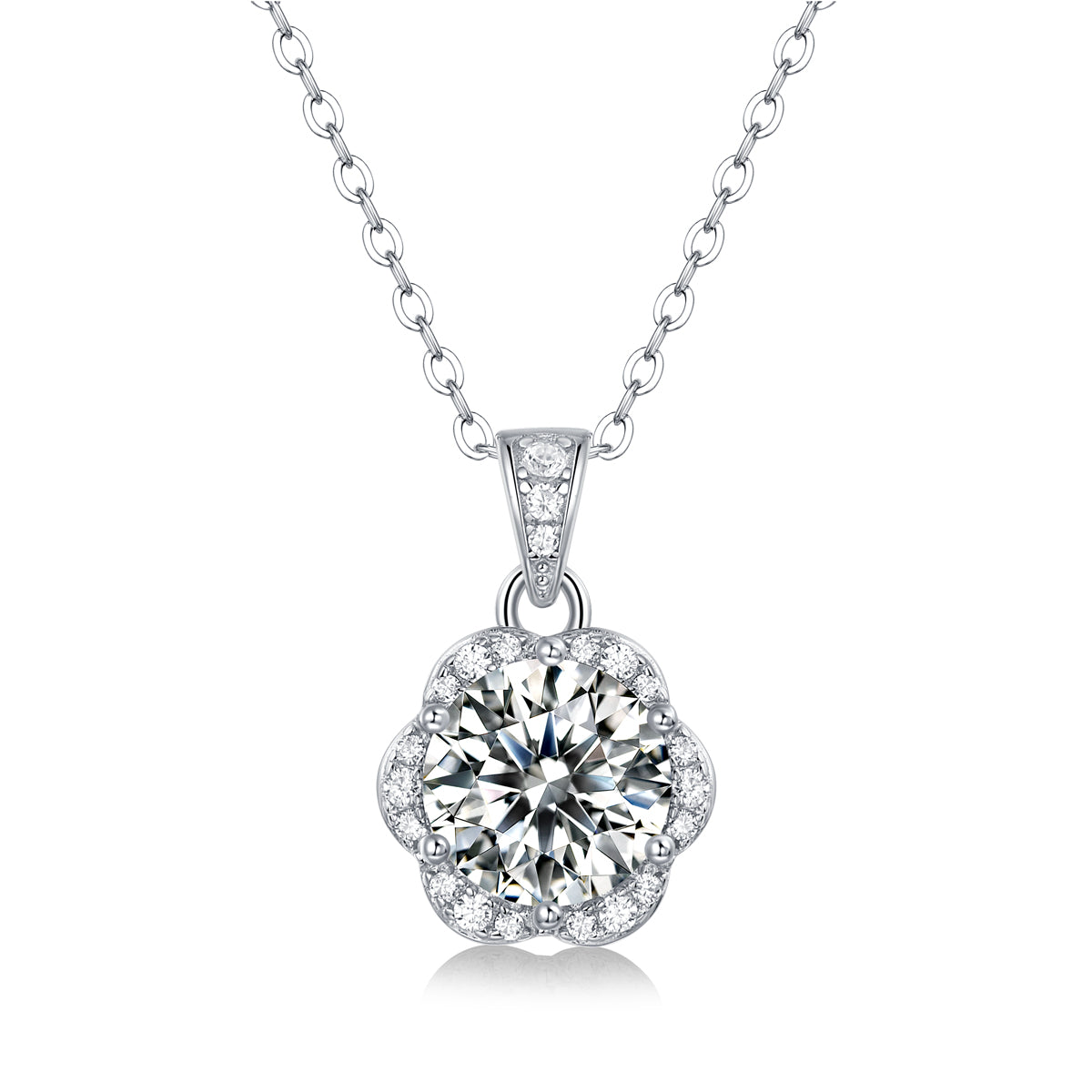 Radiant Bloom Moissanite Pendant Necklace
