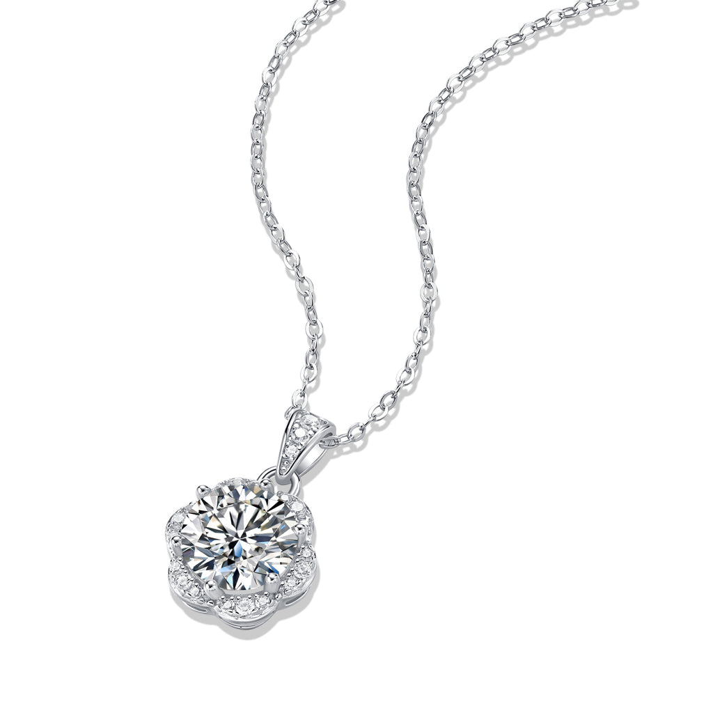 Radiant Bloom Moissanite Pendant Necklace