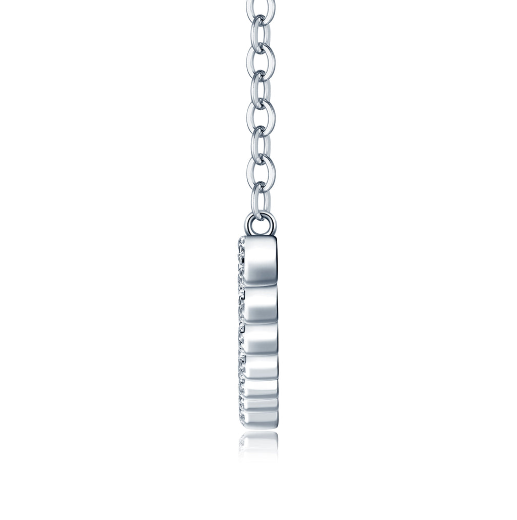 Graduated Round Brilliant Moissanite Station Necklace