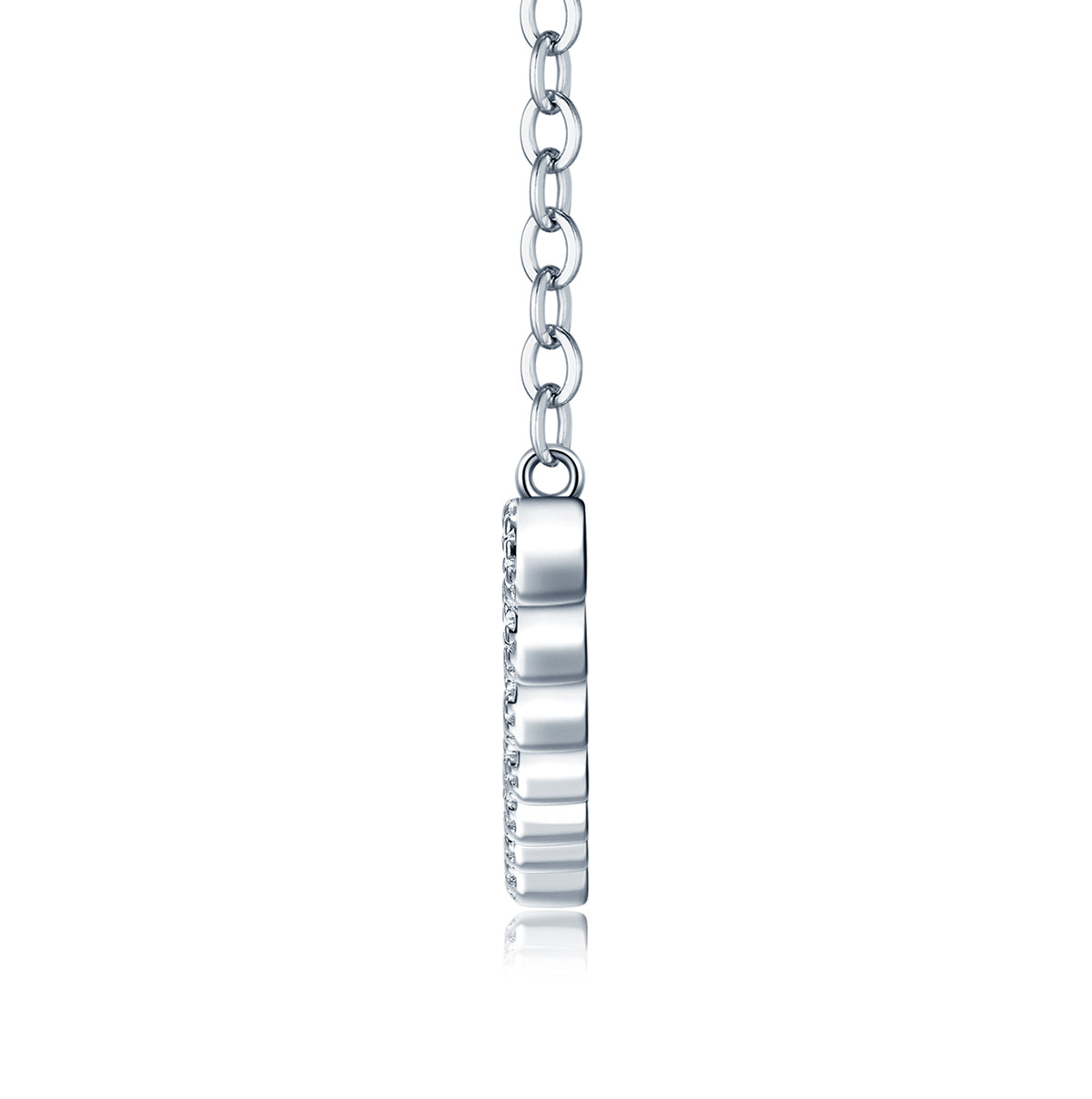 Graduated Round Brilliant Moissanite Station Necklace