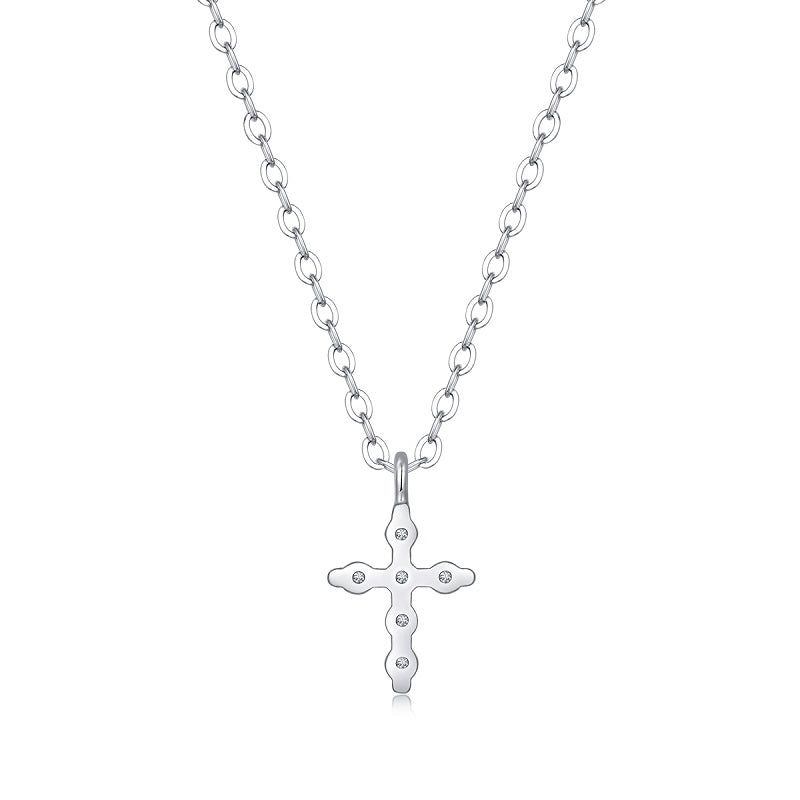Cross Light Moissanite Pendant Necklace