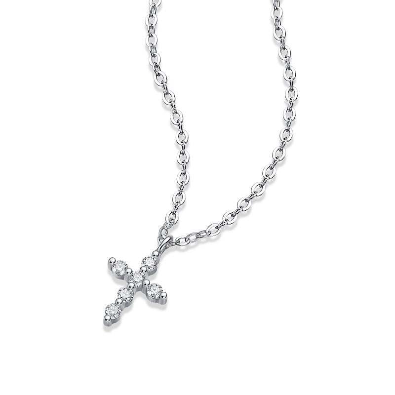 Cross Light Moissanite Pendant Necklace