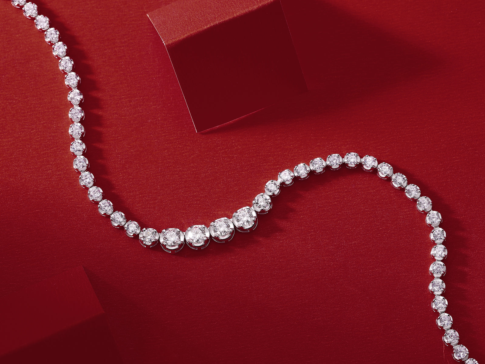 Moissanite Tennis Necklace in 925 Sterling Silver with White Gold Plating – 1.2 ct