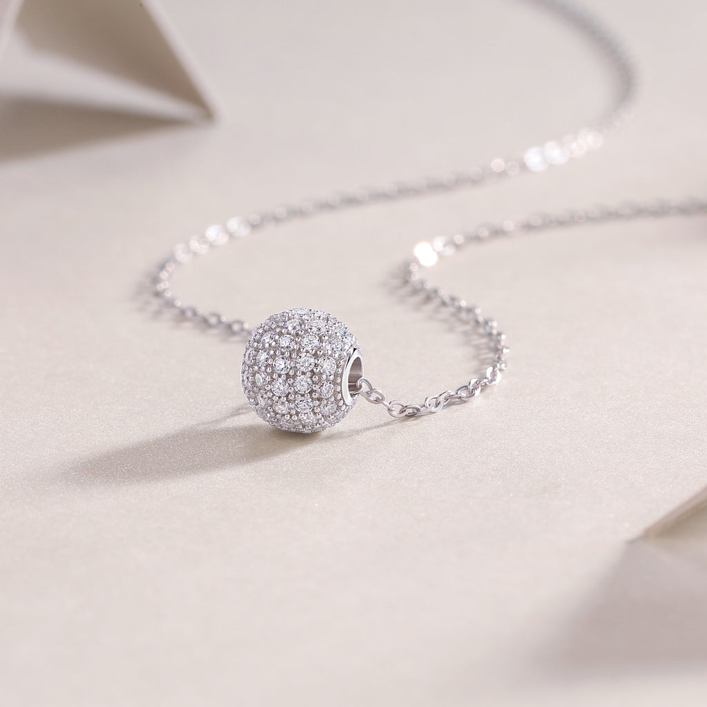Pavé Sphere Moissanite Pendant Necklace