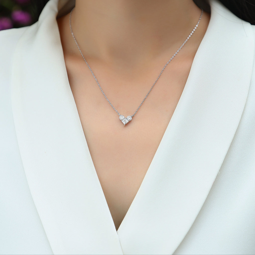 Heart Spark Moissanite Pendant Necklace