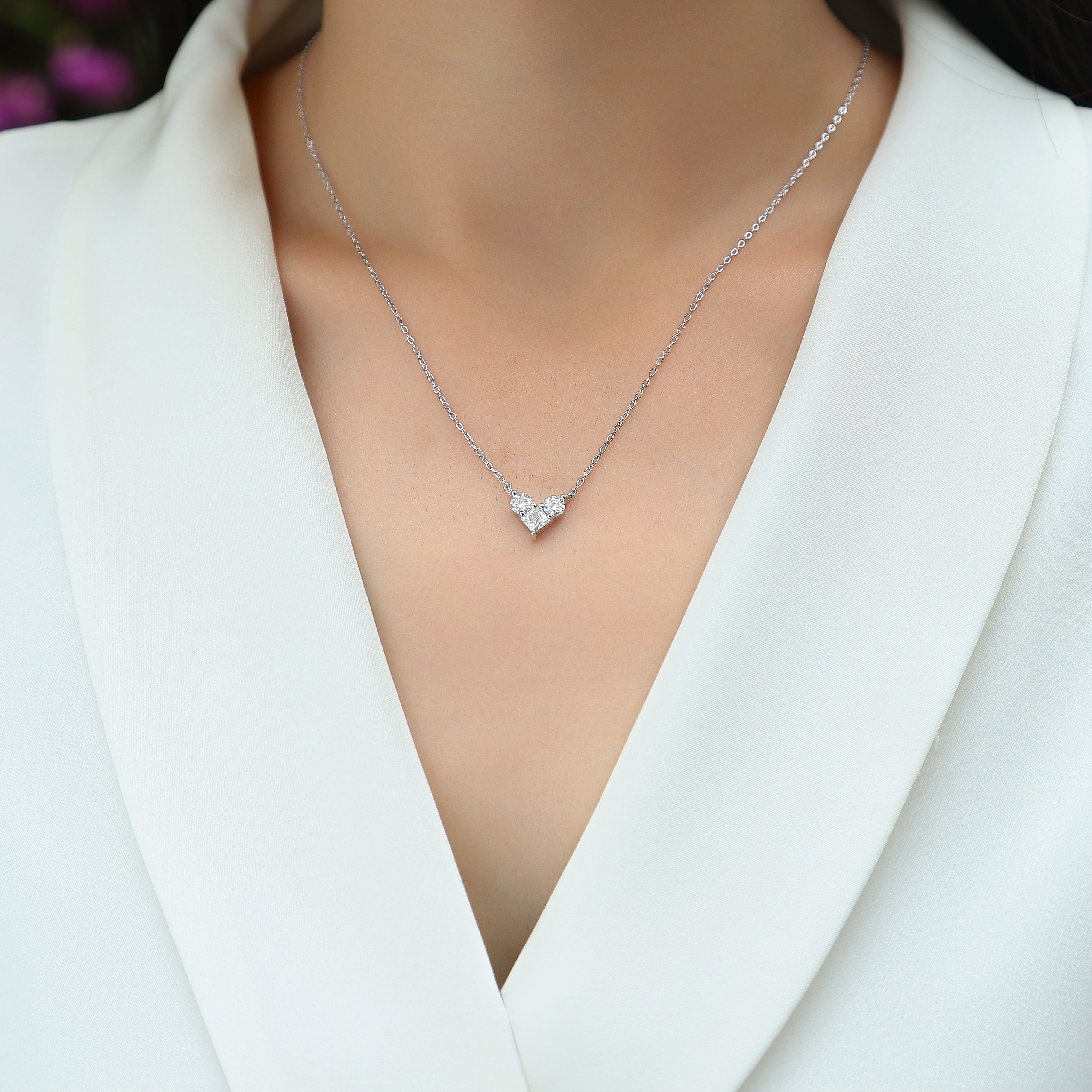 Heart Spark Moissanite Pendant Necklace