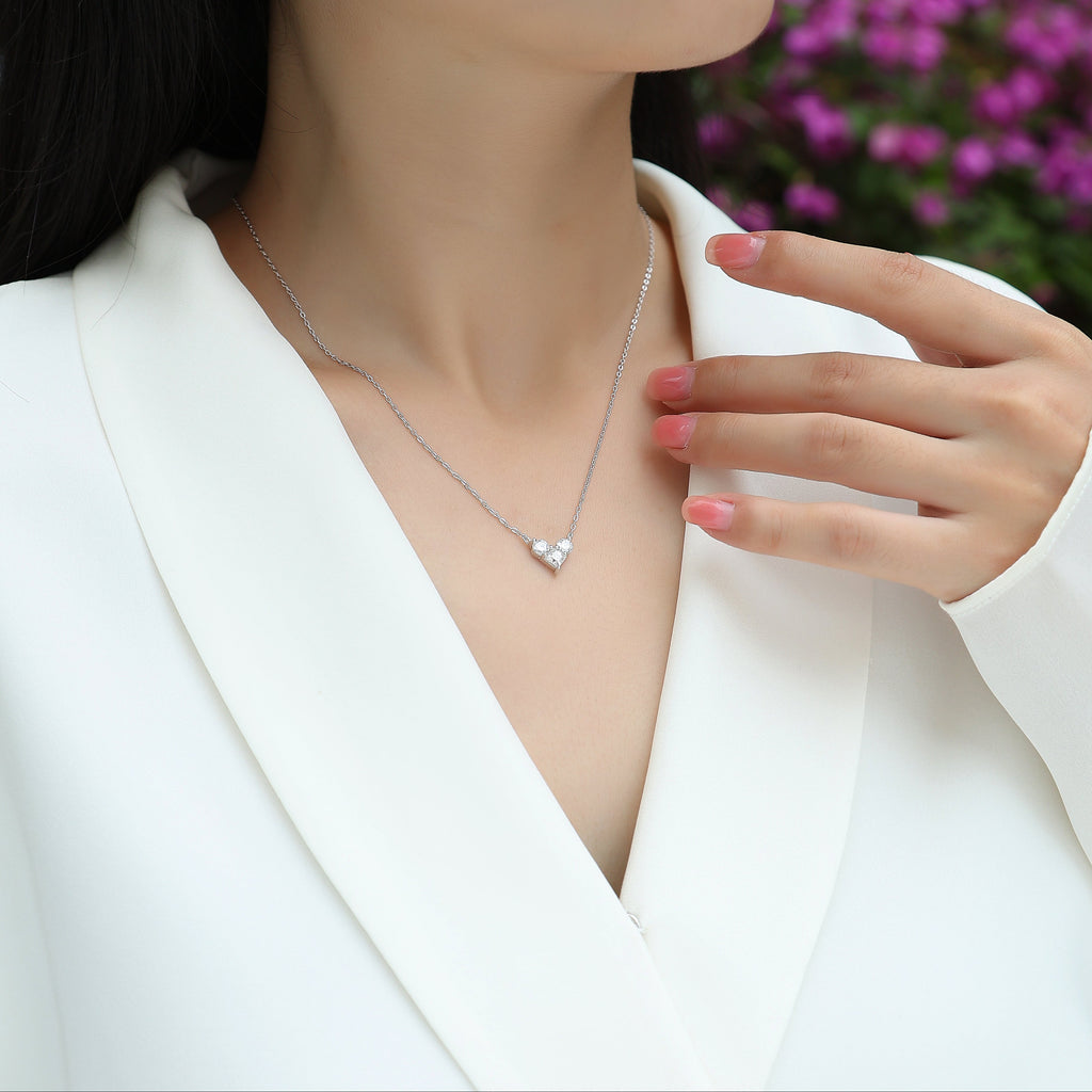Heart Spark Moissanite Pendant Necklace