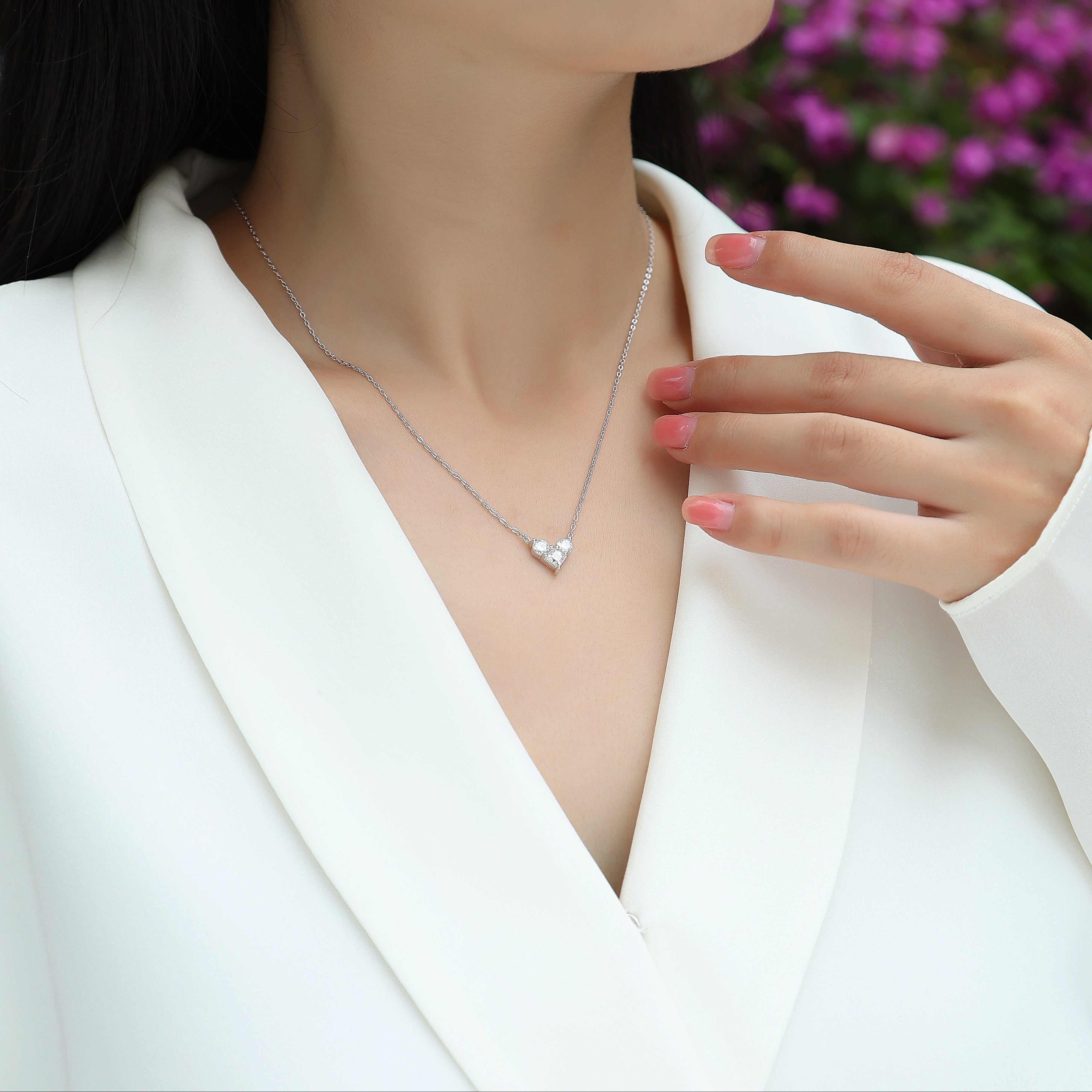 Heart Spark Moissanite Pendant Necklace
