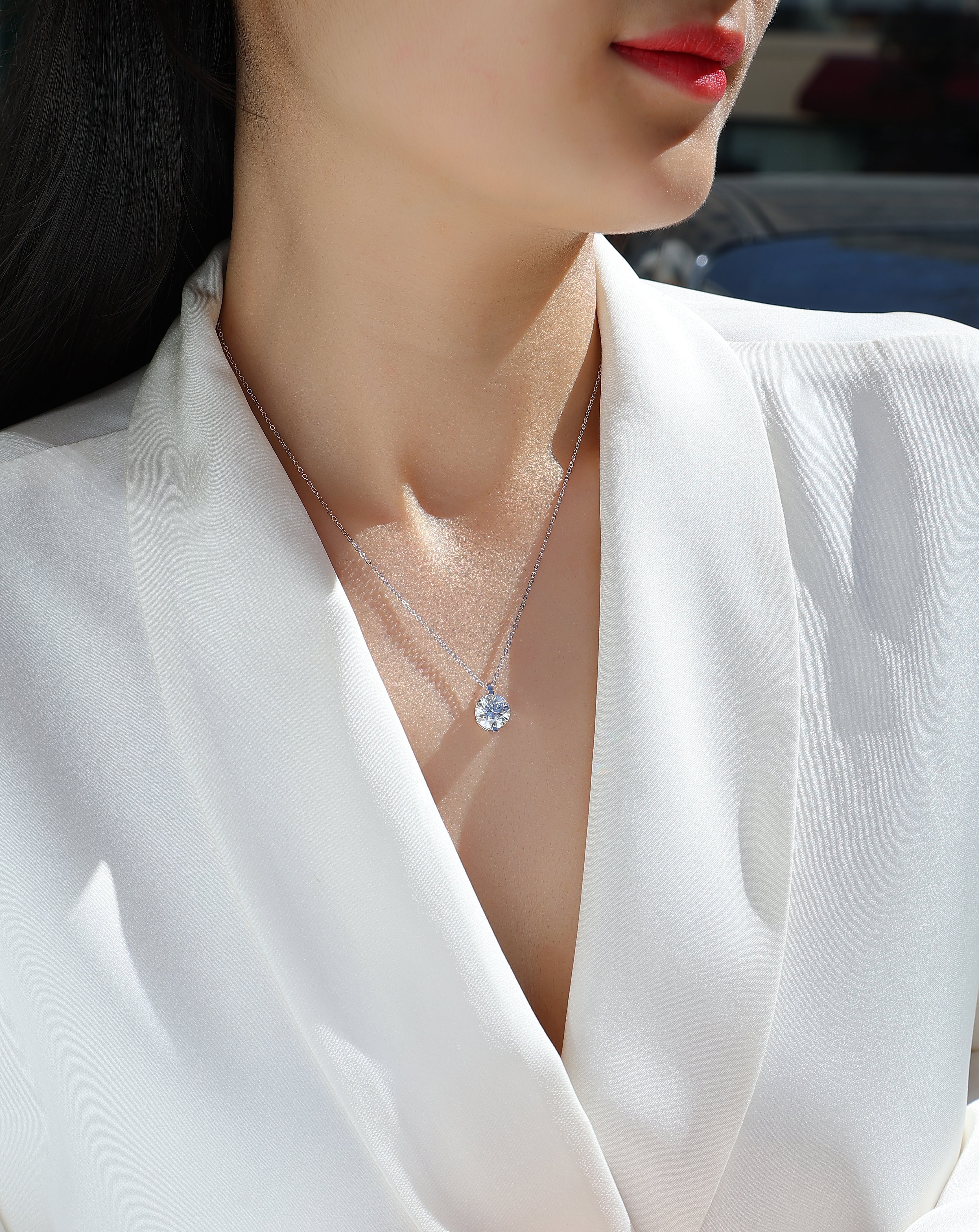 Classic Brilliance Moissanite Solitaire Pendant Necklace