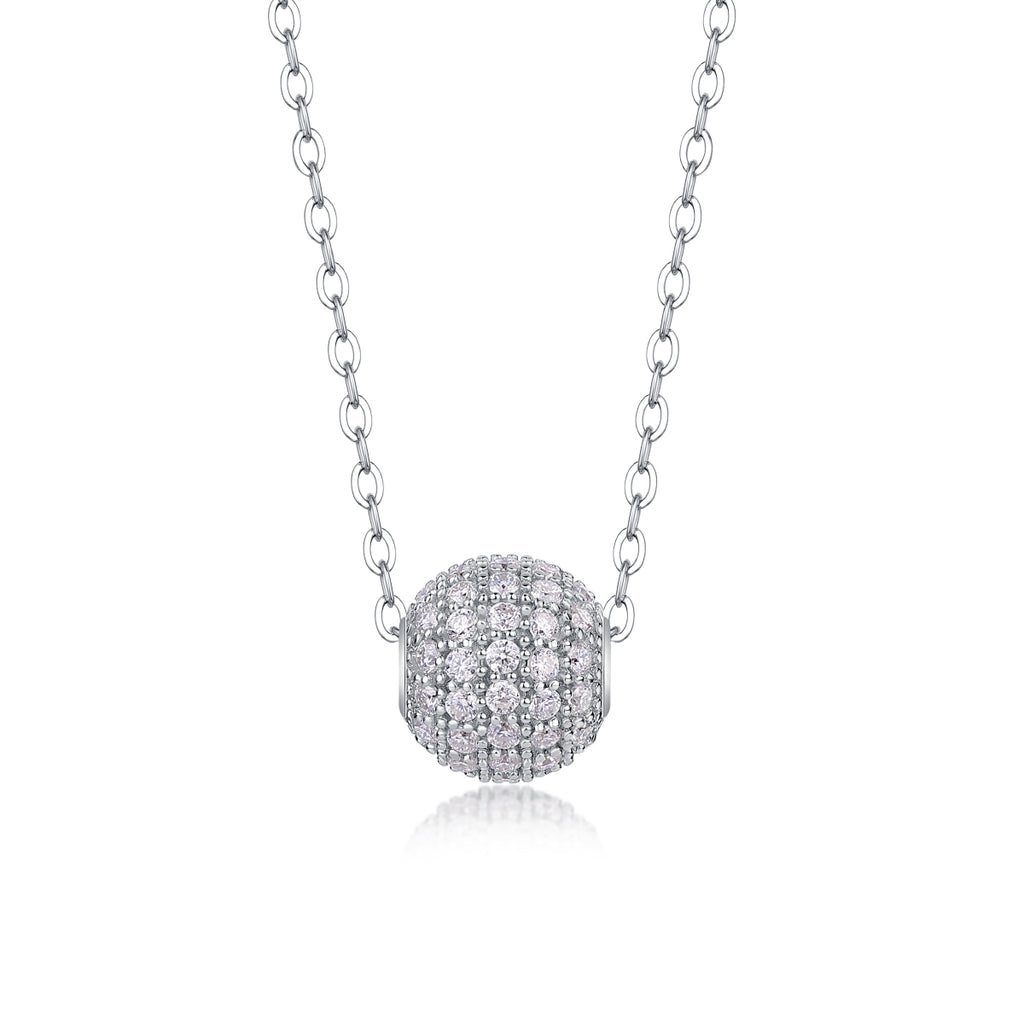 Pavé Sphere Moissanite Pendant Necklace