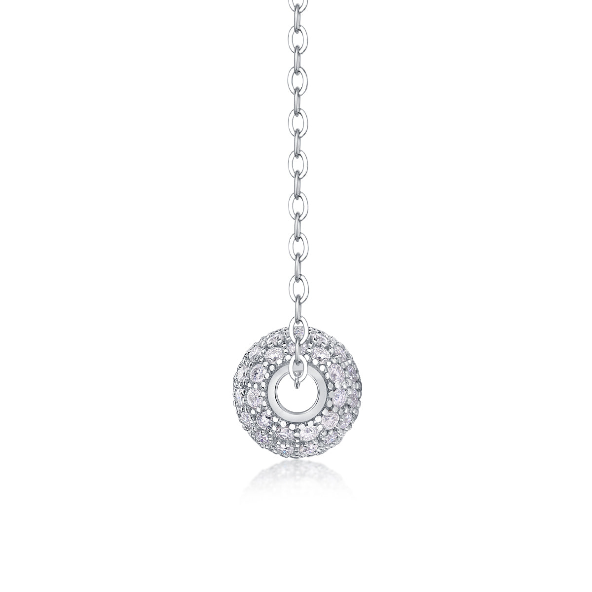 Pavé Sphere Moissanite Pendant Necklace