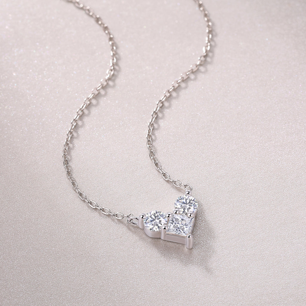 Heart Spark Moissanite Pendant Necklace