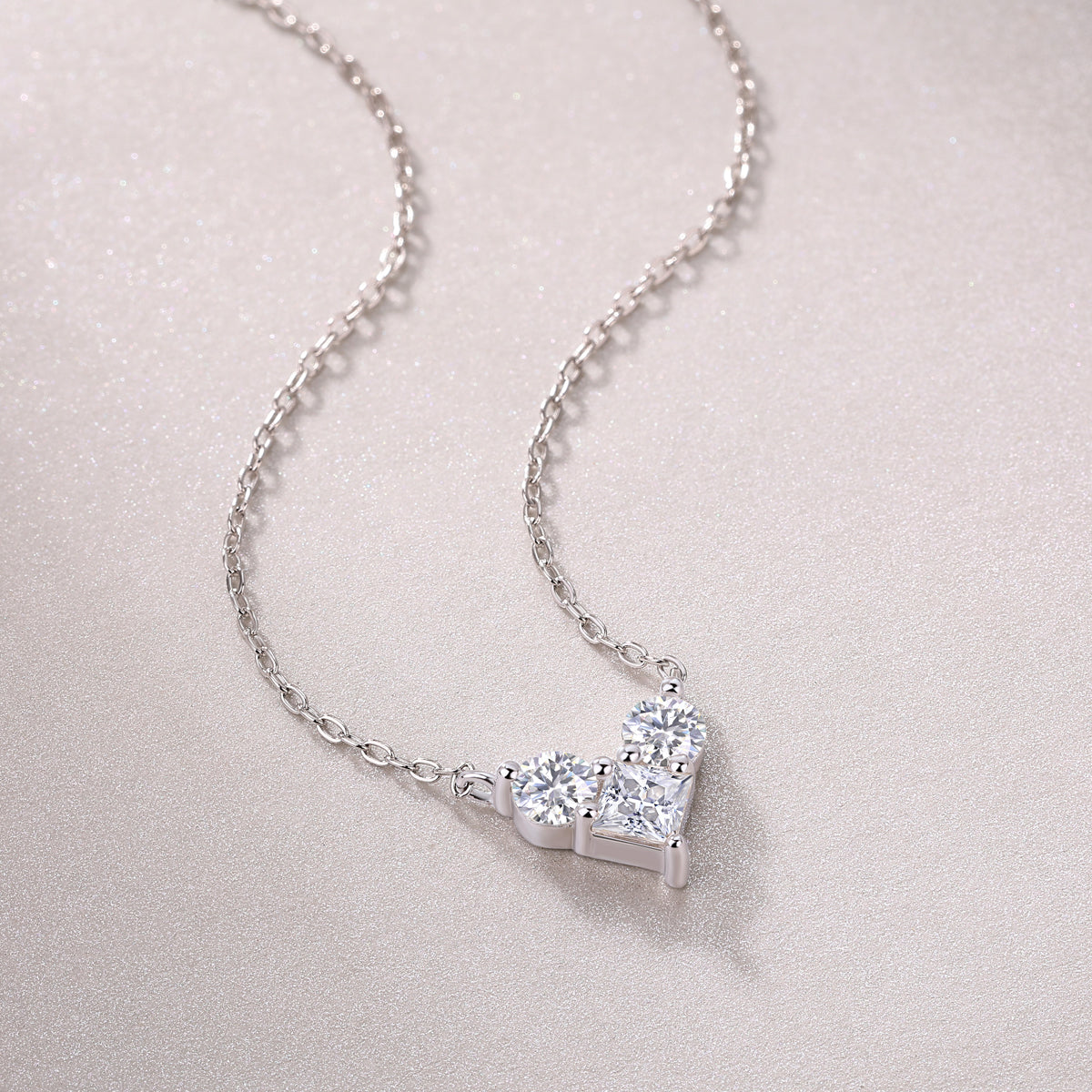 Heart Spark Moissanite Pendant Necklace