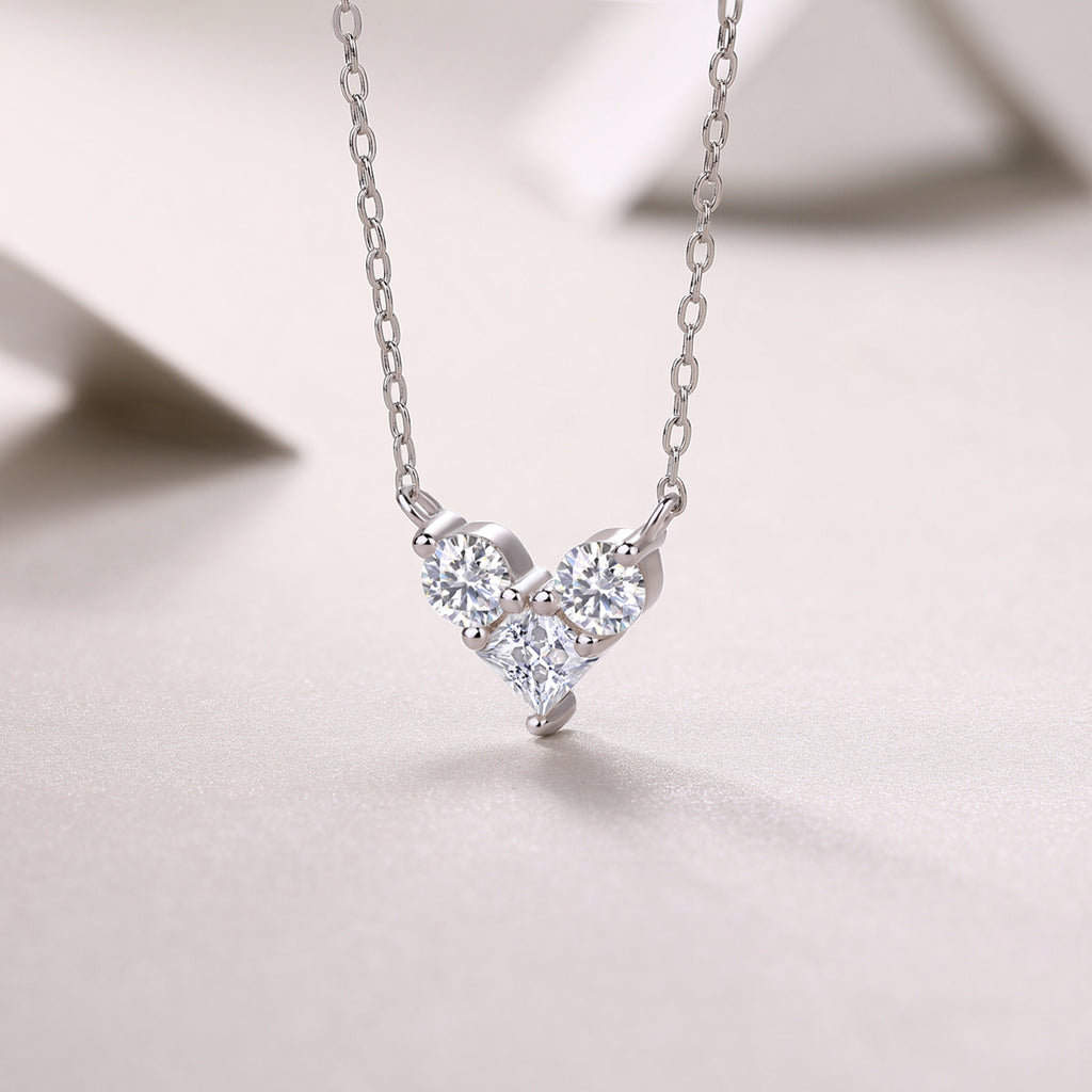 Heart Spark Moissanite Pendant Necklace