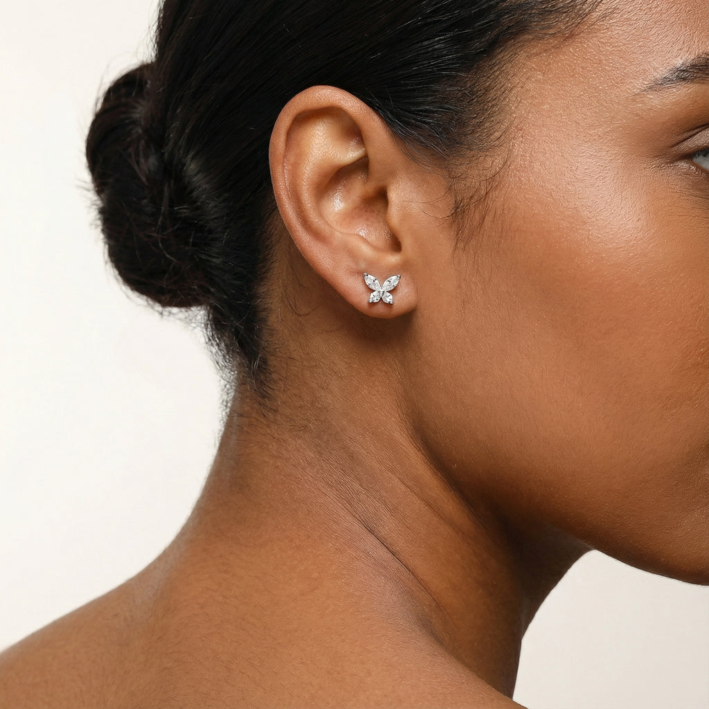 Butterfly Moissanite Stud Earrings