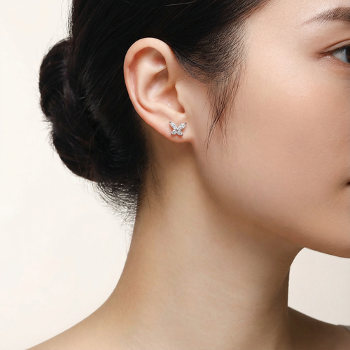 Butterfly Moissanite Stud Earrings