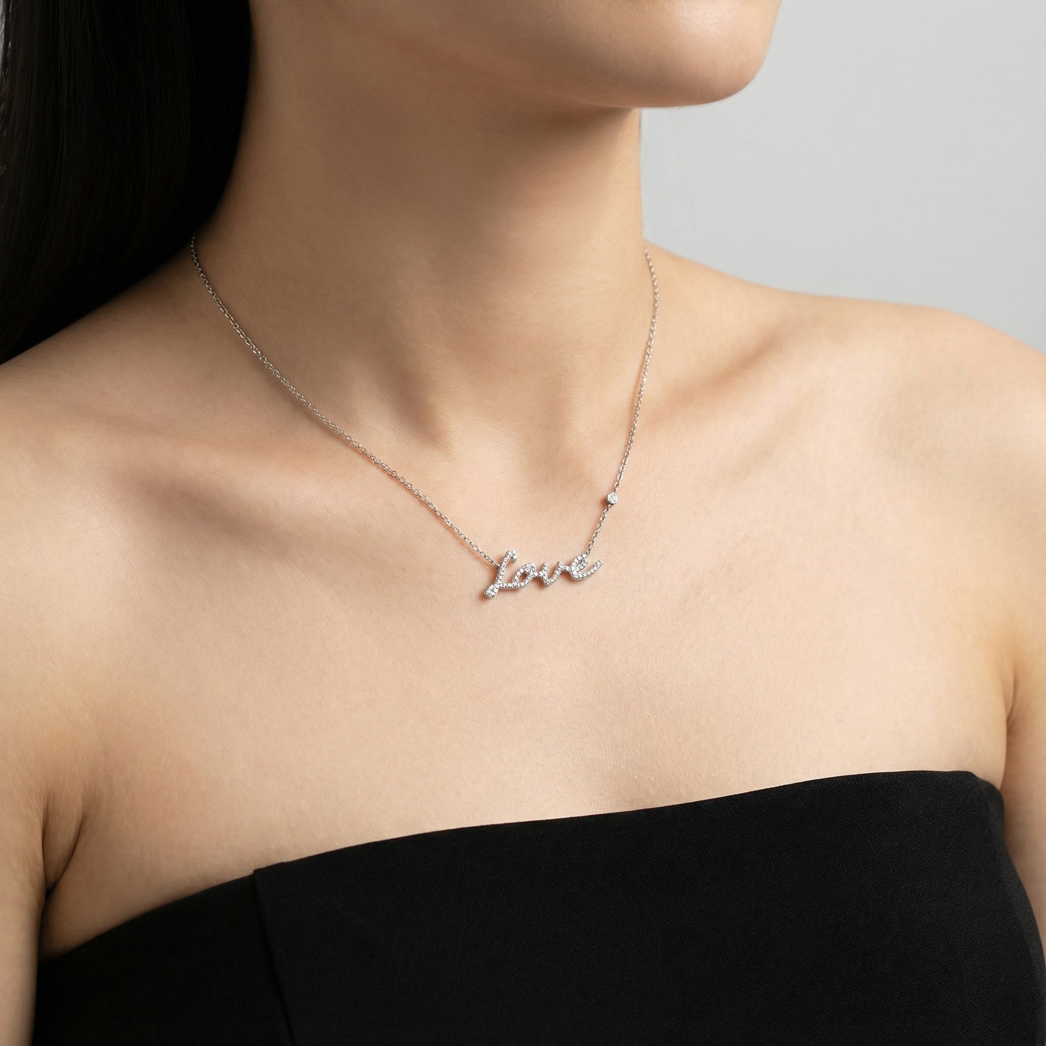Love Script Moissanite Necklace