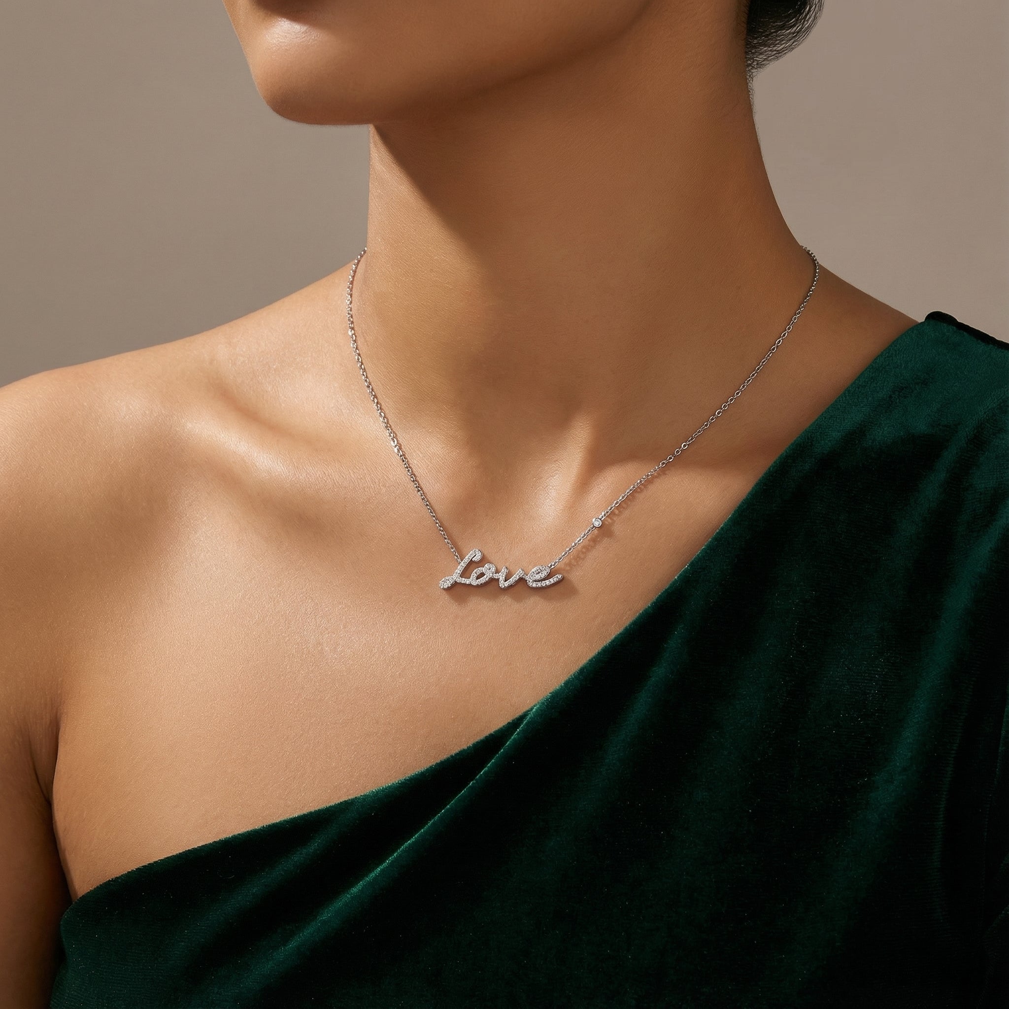 Love Script Moissanite Necklace