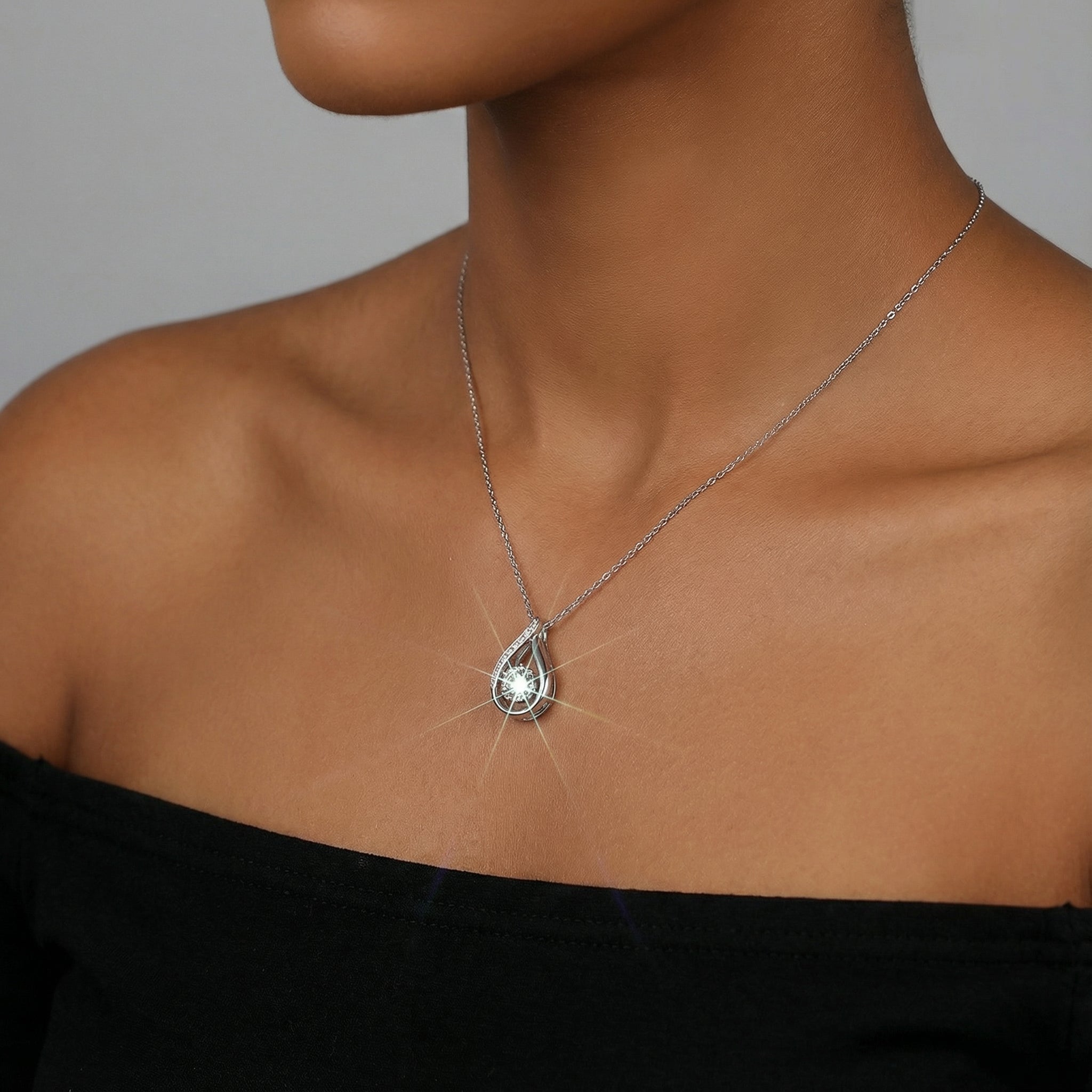 Teardrop Moissanite Pendant Necklace