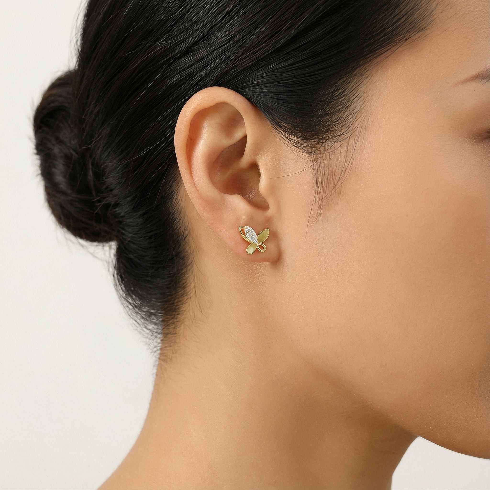 Marquise Moissanite Butterfly Stud Earrings