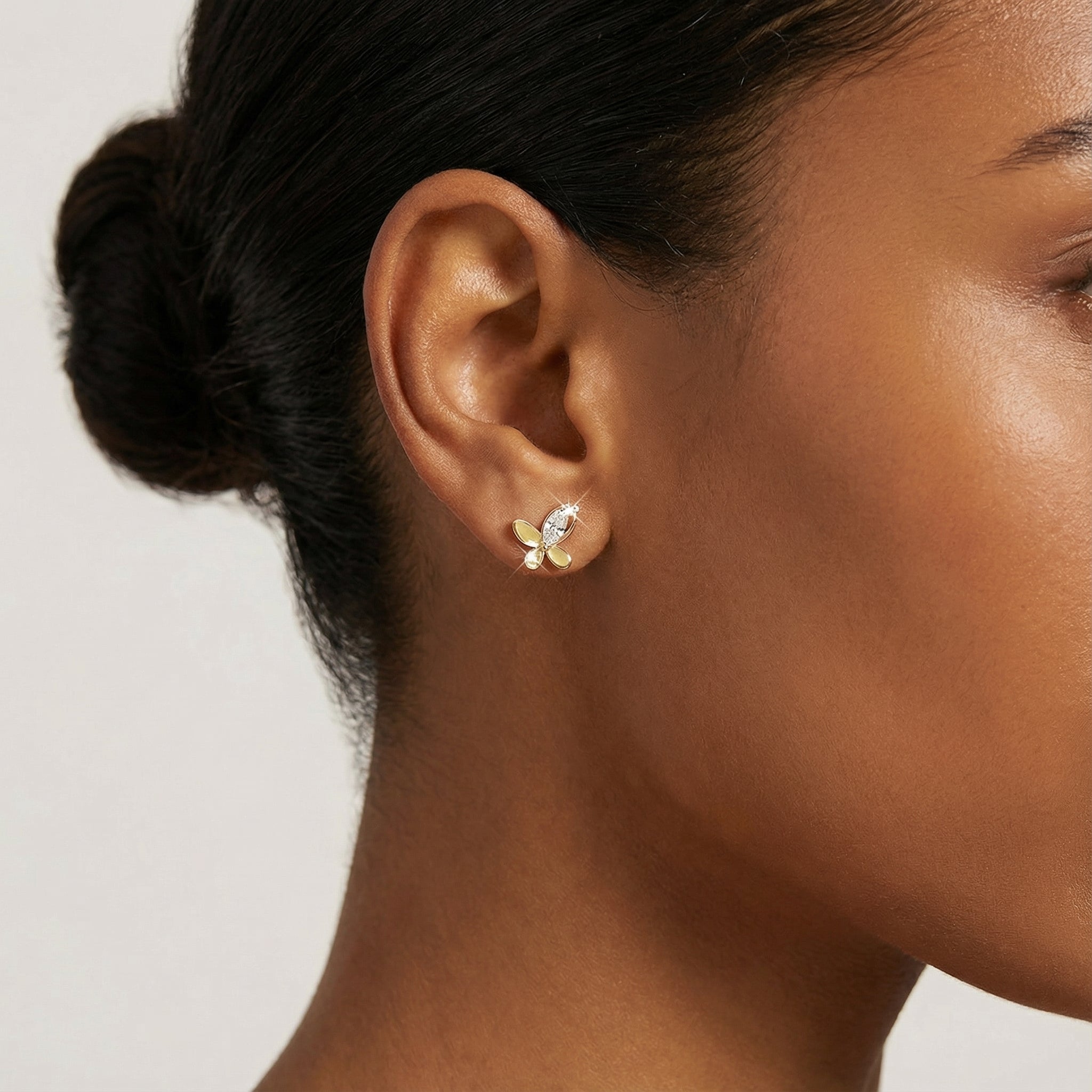 Marquise Moissanite Butterfly Stud Earrings