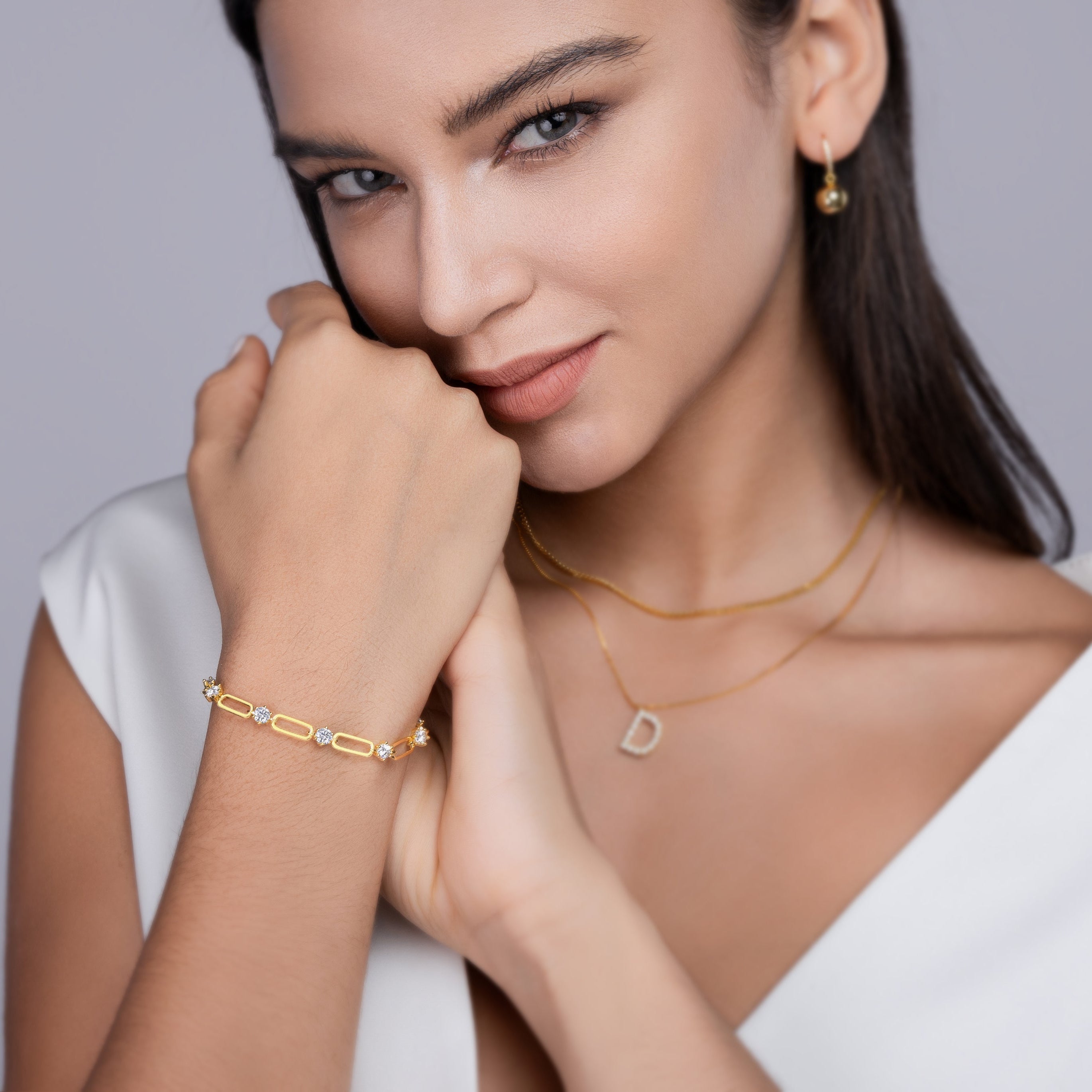 Luminous Blossom Link Moissanite Bracelet