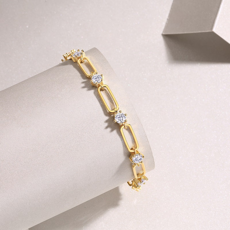 Luminous Blossom Link Moissanite Bracelet