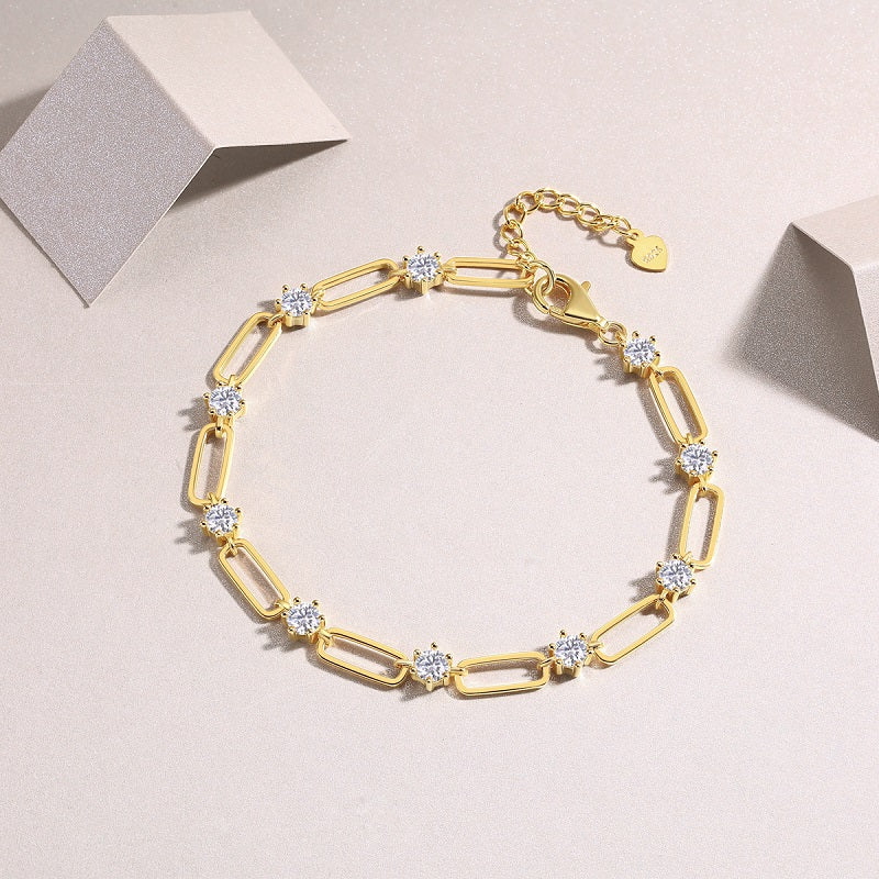 Luminous Blossom Link Moissanite Bracelet