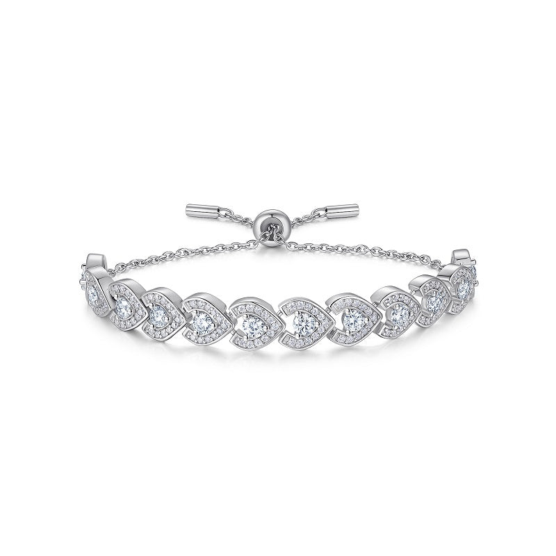 Emerald Weave Pavé Moissanite Adjustable Bracelet